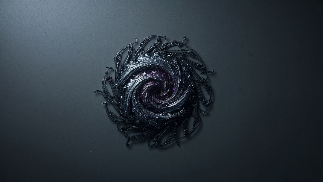 Futuristic Swirling Metallic Vortex with Purple Core