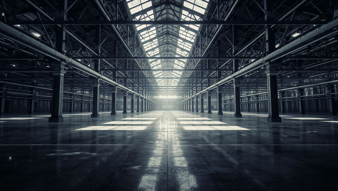 Expansive Industrial Warehouse with Steel Architecture