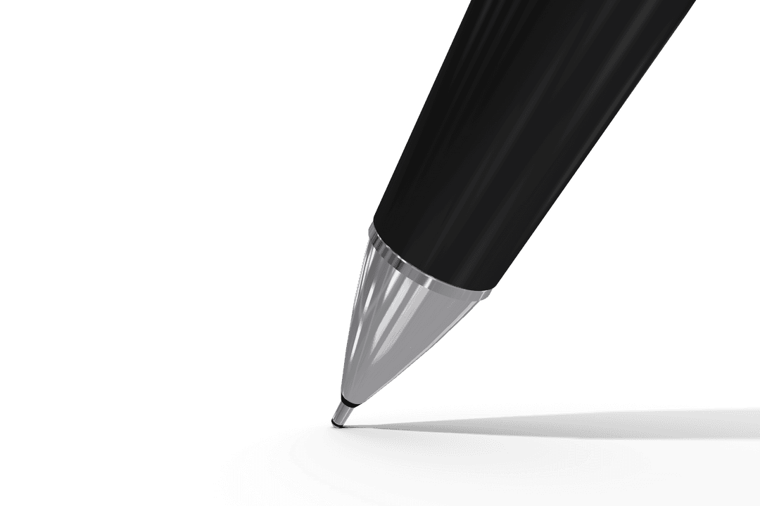 Transparent Ballpoint Pen Tip Close-Up