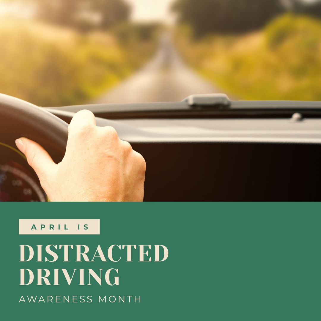 April Distracted Driving Awareness Month Campaign Poster - Download Free Stock Templates Pikwizard.com