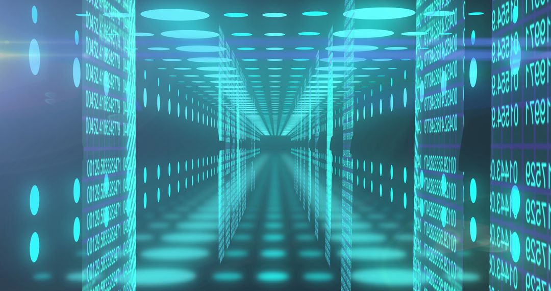 Virtual Tunnel with Binary Data Flow for Digital Interface Concept - Free Images, Stock Photos and Pictures on Pikwizard.com