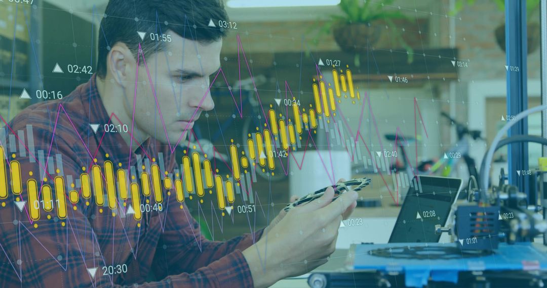Innovative Craftsman Analyzing Component with Technology Overlay