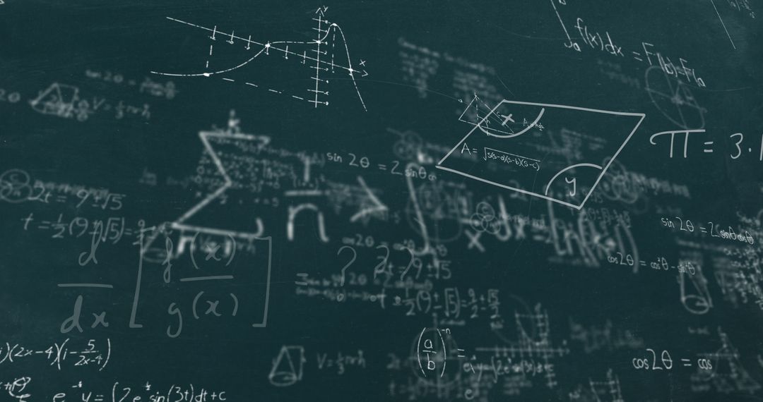 Chalkboard with Moving Mathematical Equations for Education Concepts