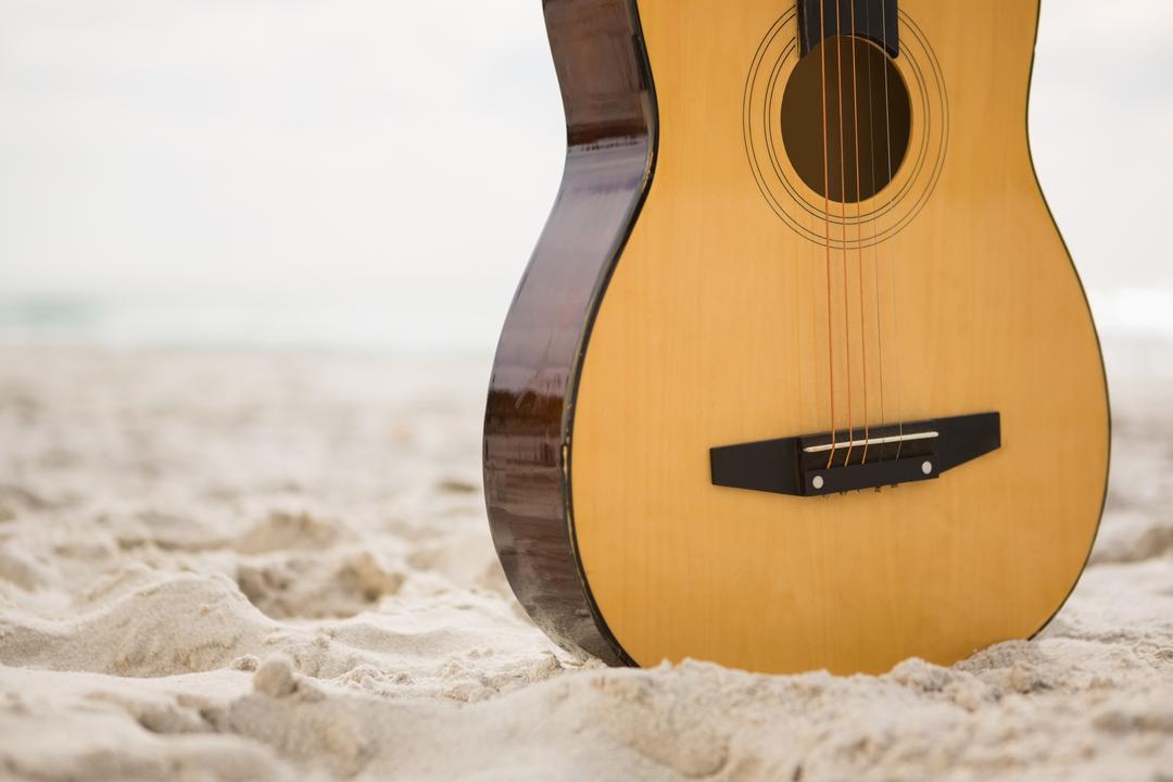 Acoustic Guitar in Sand on Tropical Beach - Free Images, Stock Photos and Pictures on Pikwizard.com