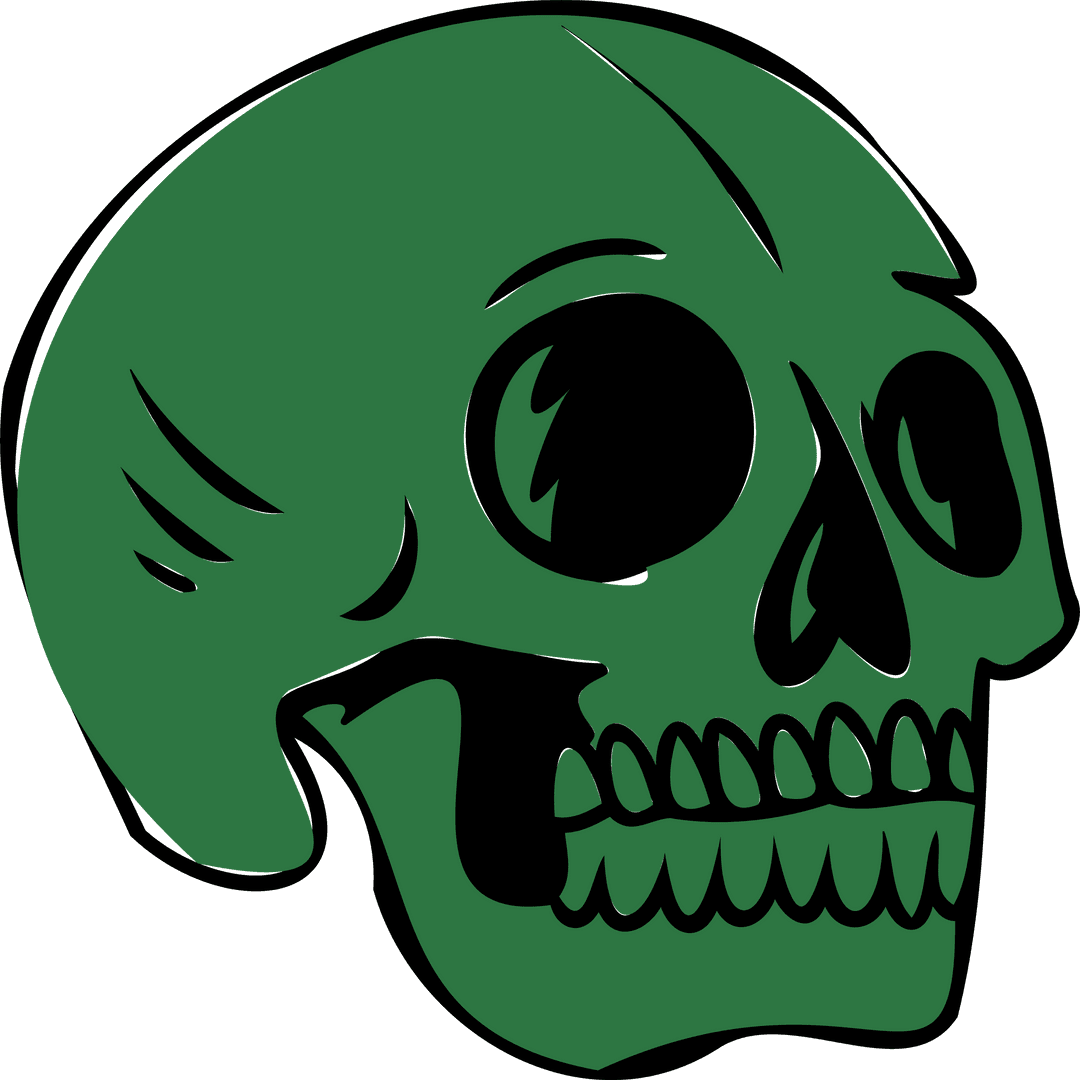 Green Skull Illustration Hollow Eyes Minimalistic Transparent