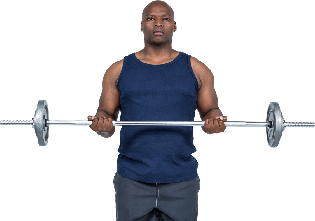 Fit Man Lifting Barbell in Confident Pose on Transparent Background - Download Free Stock Images Pikwizard.com