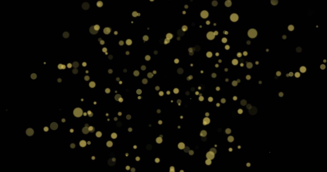 Glowing Gold Light Dots on Black Background for Festive Design
