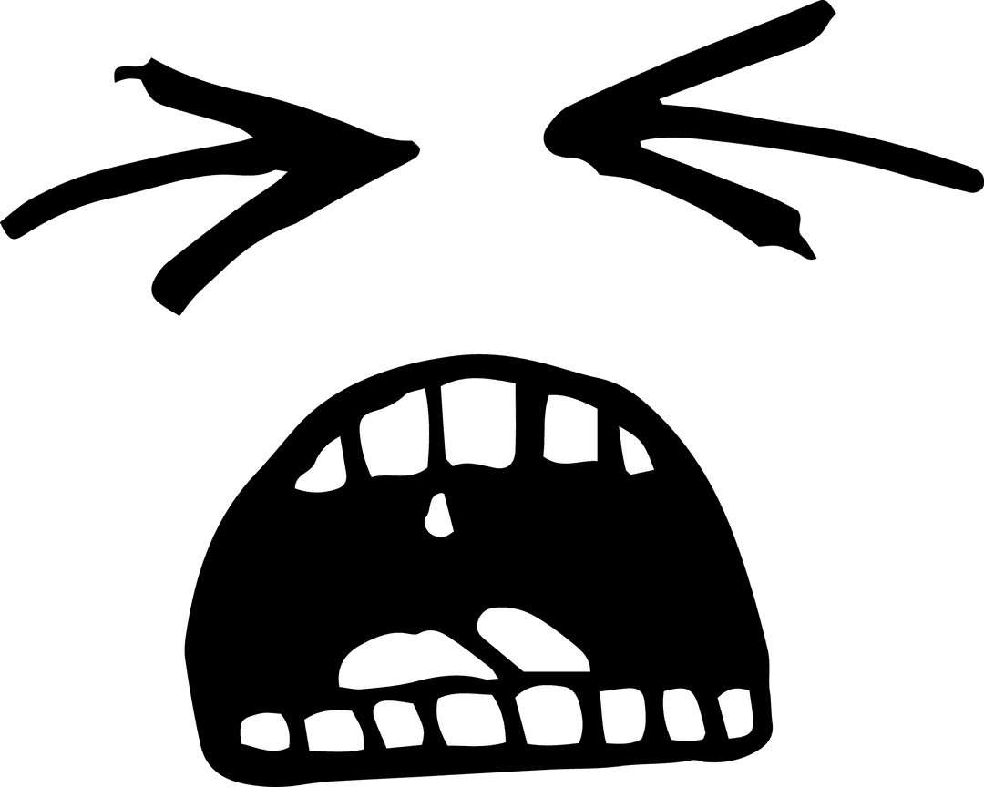 Transparent Angry Emoji Face Illustration on Clear Background