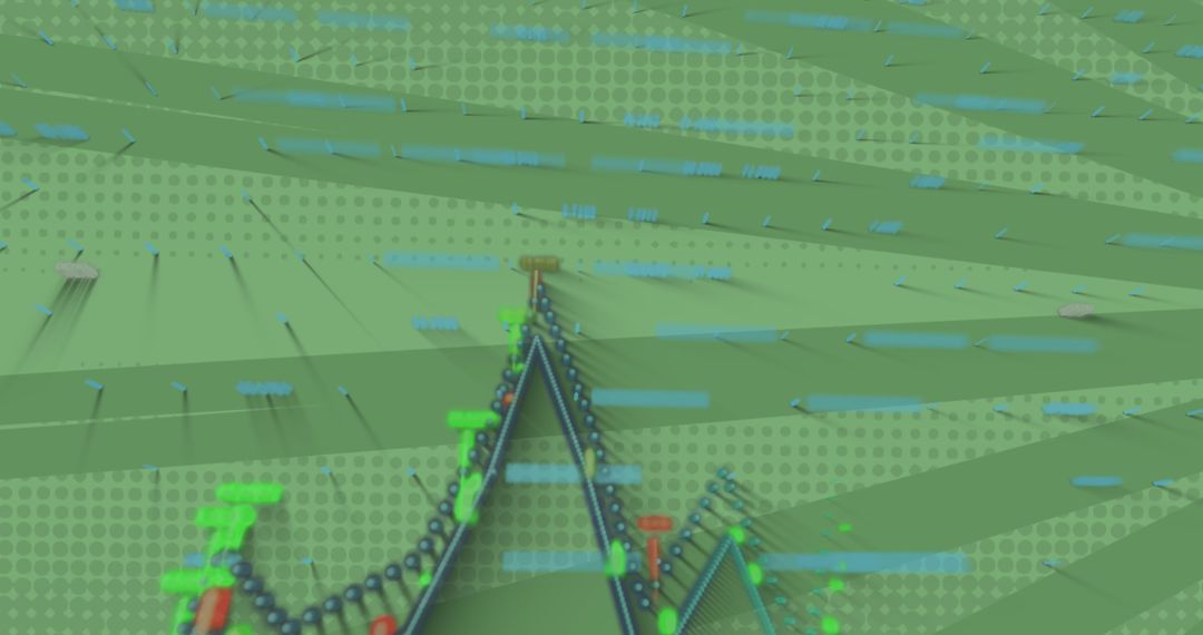 Abstract Data Trends with Network Connections on Green Background