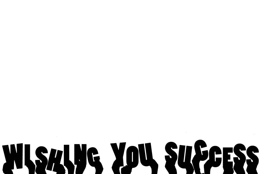 Wishing You Success Message With Hnad Animation on Transparent Background