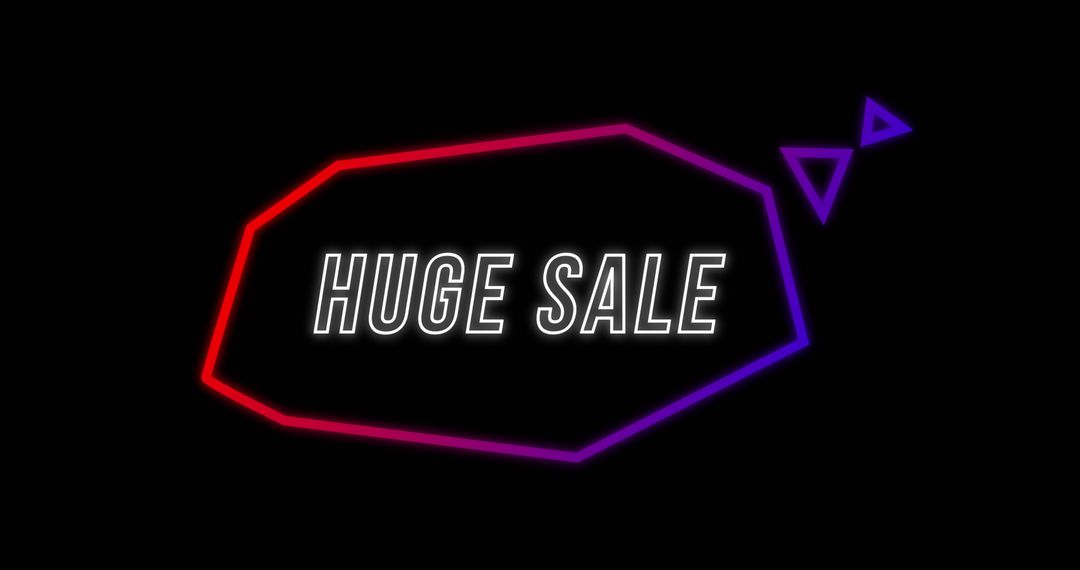 Eighties Retro Neon Sale Advertisement with Bright Shapes - Free Images, Stock Photos and Pictures on Pikwizard.com