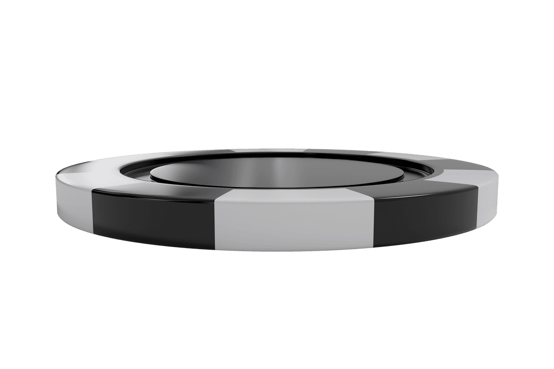 3D Rendered Black Gambling Chip on Transparent Background