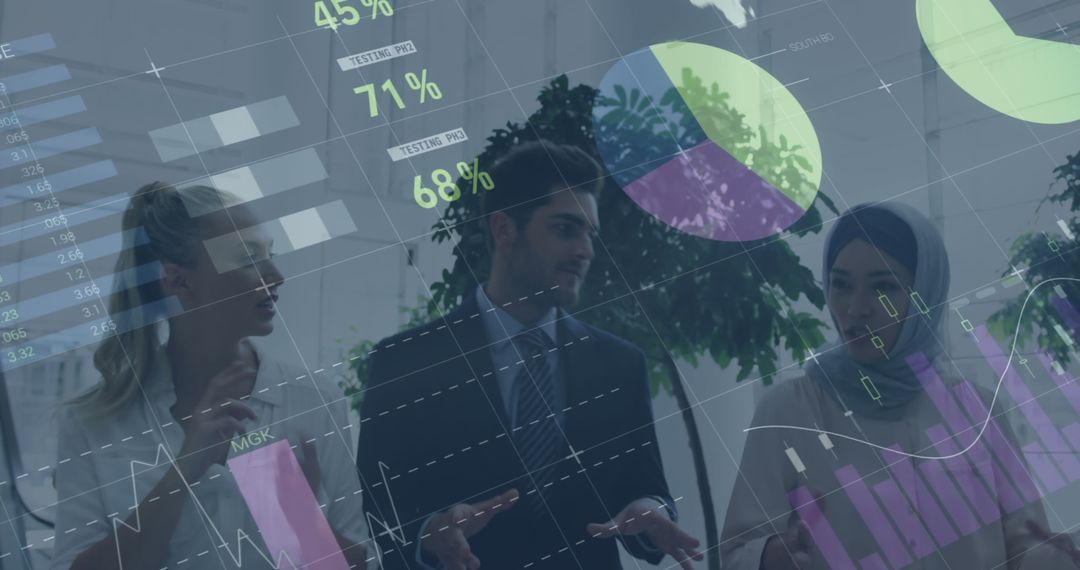 Business Team Analyzing Digital Data and Statistics