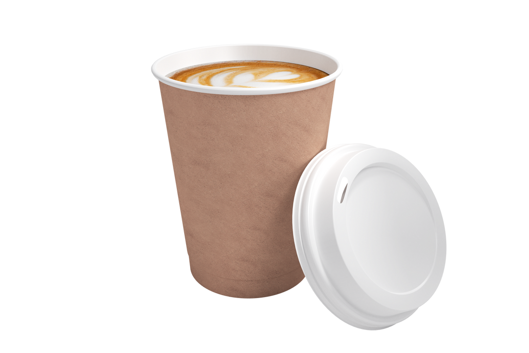 Transparent Image of Take Away Coffee Cup with Latte Art and Removable Lid - Download Free Stock Images Pikwizard.com