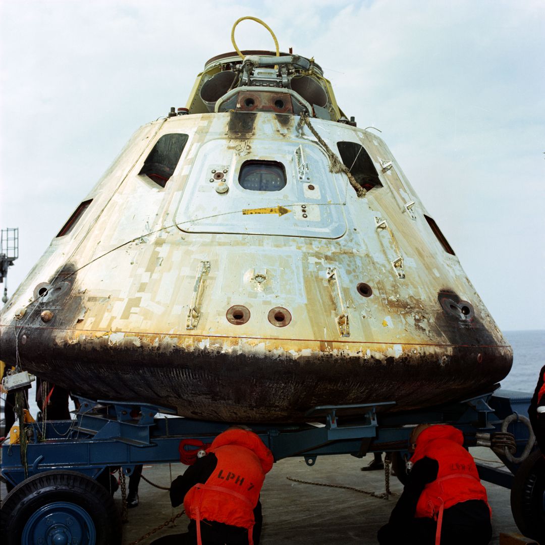 Apollo 9 Command Module aboard the U.S.S. Guadalcanal - Free Images, Stock Photos and Pictures on Pikwizard.com