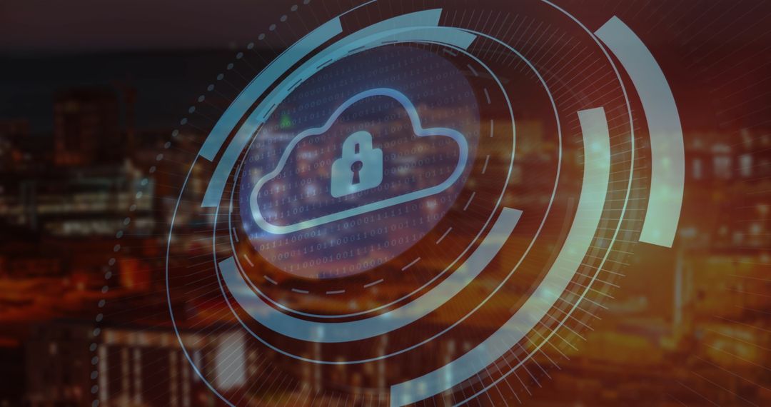 Secure Cloud Computing Concept Over Cityscape