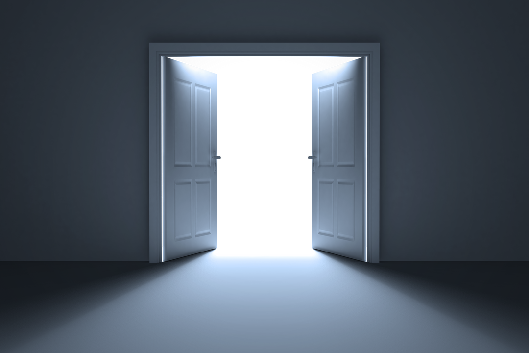 Open Door Letting Light In On Transparent Background Vector Illustration - Download Free Stock Images Pikwizard.com