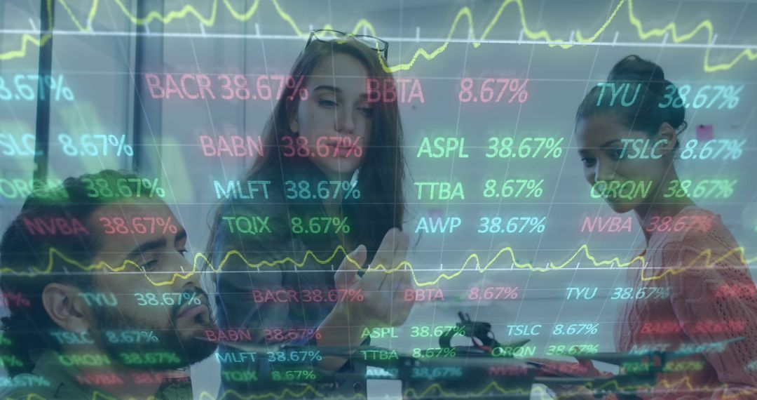 Team Analyzing Stock Market Data in Front of Financial Graphs - Free Images, Stock Photos and Pictures on Pikwizard.com