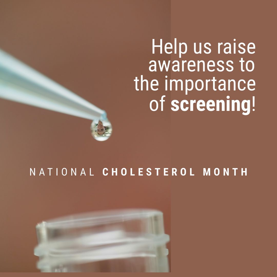 National Cholesterol Month Awareness with Pipette and Beaker