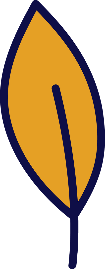 Stylized Autumn Leaf Illustration on Transparent Background