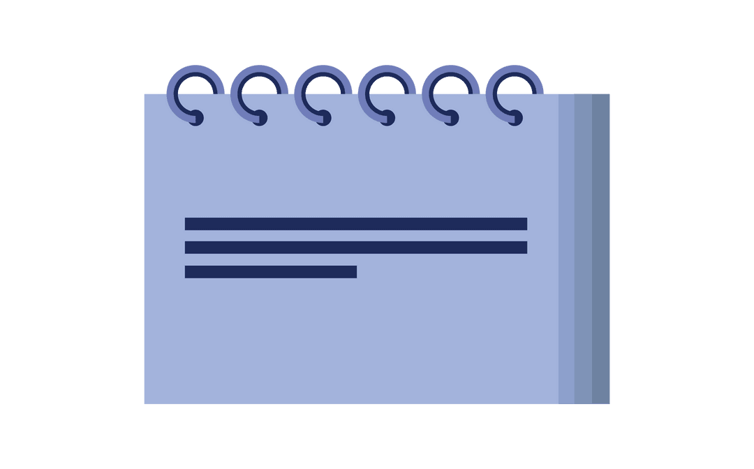 Purple Notebook Illustration on Transparent Background