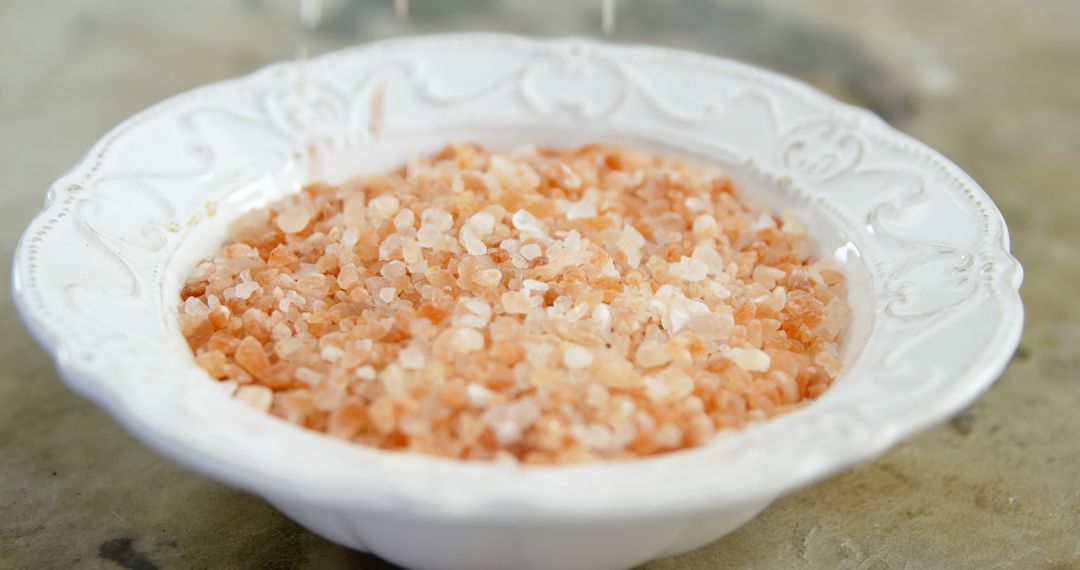 Himalayan Pink Salt in White Ceramic Bowl Close-Up - Free Images, Stock Photos and Pictures on Pikwizard.com