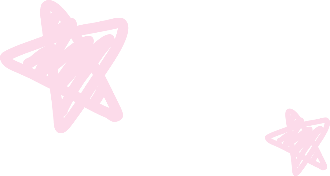 Pastel Pink Scribbled Stars on Transparent Background for Whimsical Design