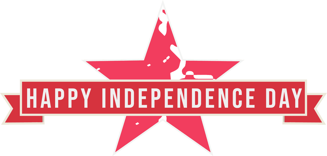 Transparent Independence Day Star and Ribbon Emblem