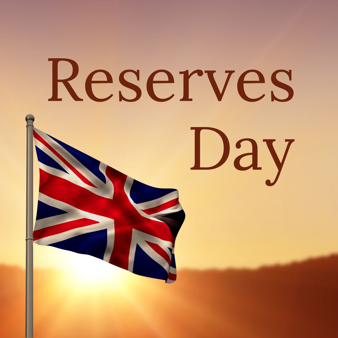 Reserves Day Celebration with Union Jack at Sunrise