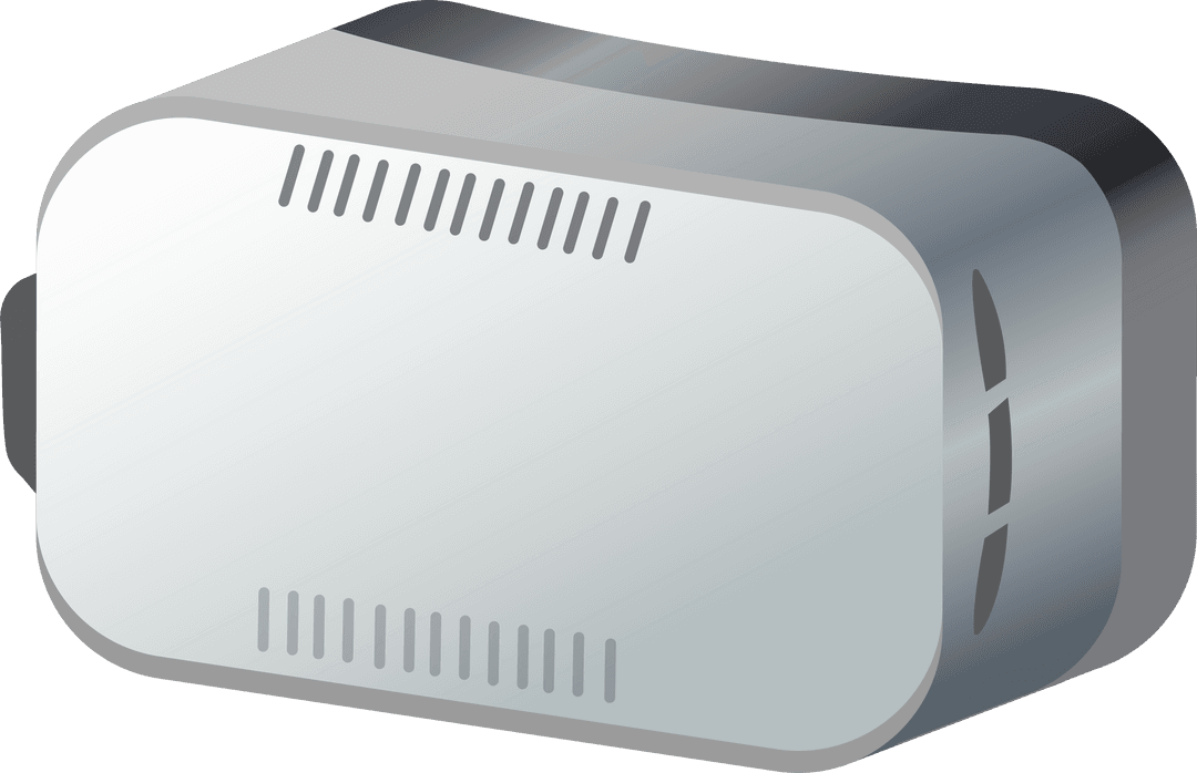 Sleek 3D Rendered Metal Enclosure with Vents Transparent Background