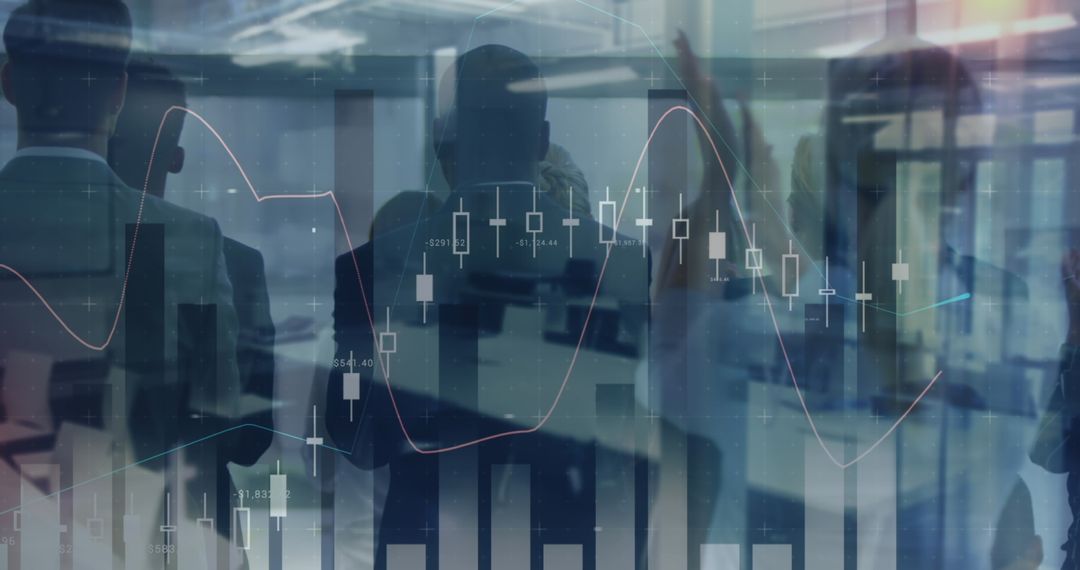 Global Business Team Analyzing Digital Data and Financial Statistics