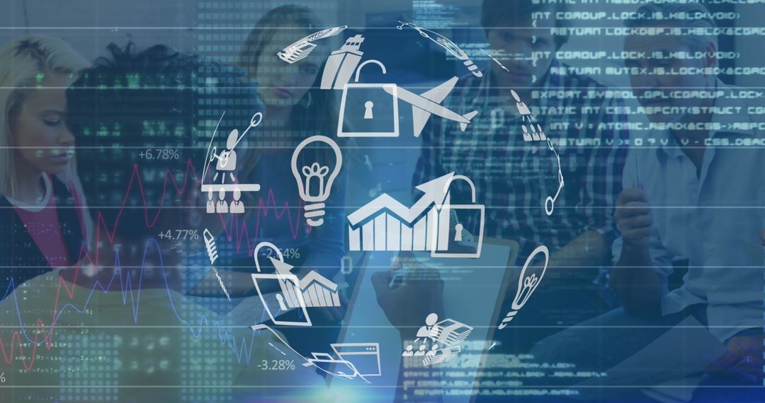 Diverse Professionals Collaborate on Tech-Focused Project