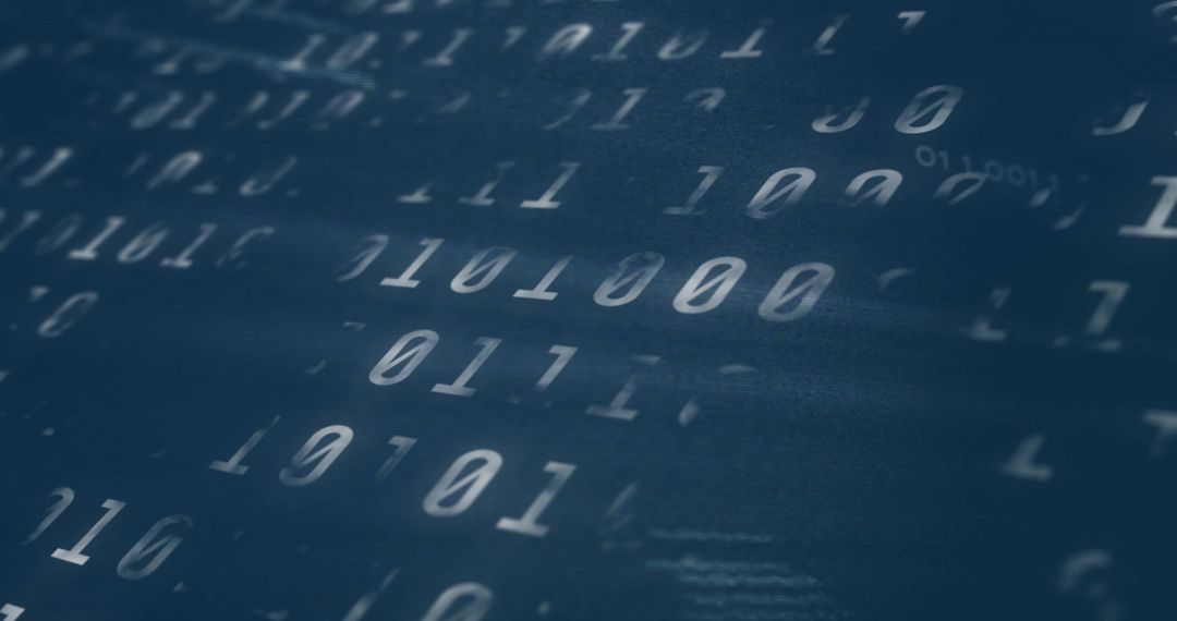 Futuristic Streaming Binary Code on Blue Interactive Interface