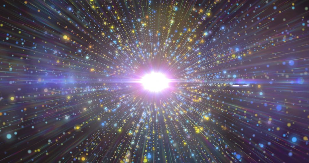 Dynamic Light Burst with Radiating Colorful Particles