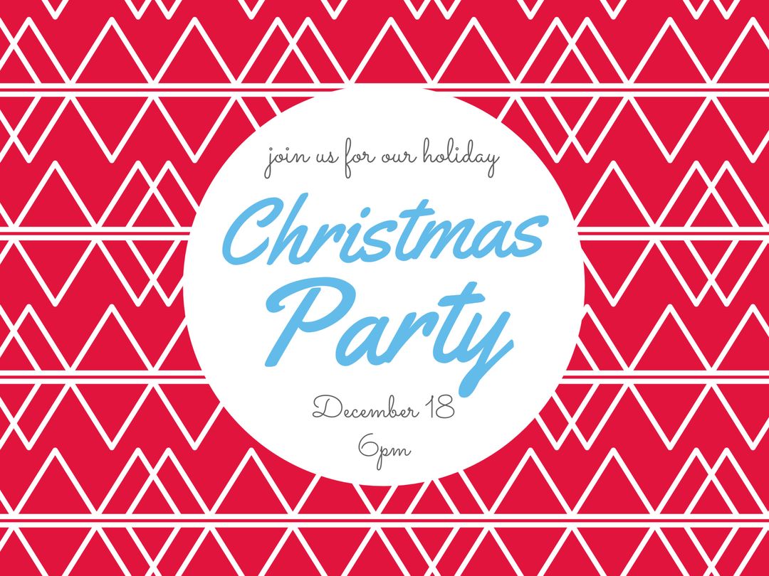 Festive Geometric Christmas Party Invitation Template