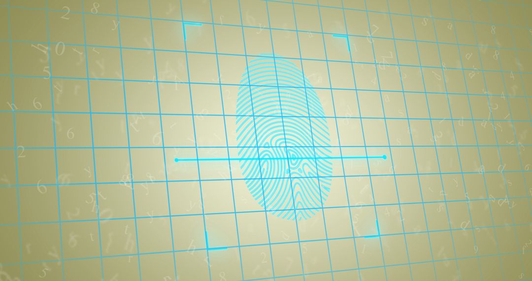 Digital Fingerprint Technology on Grid Background