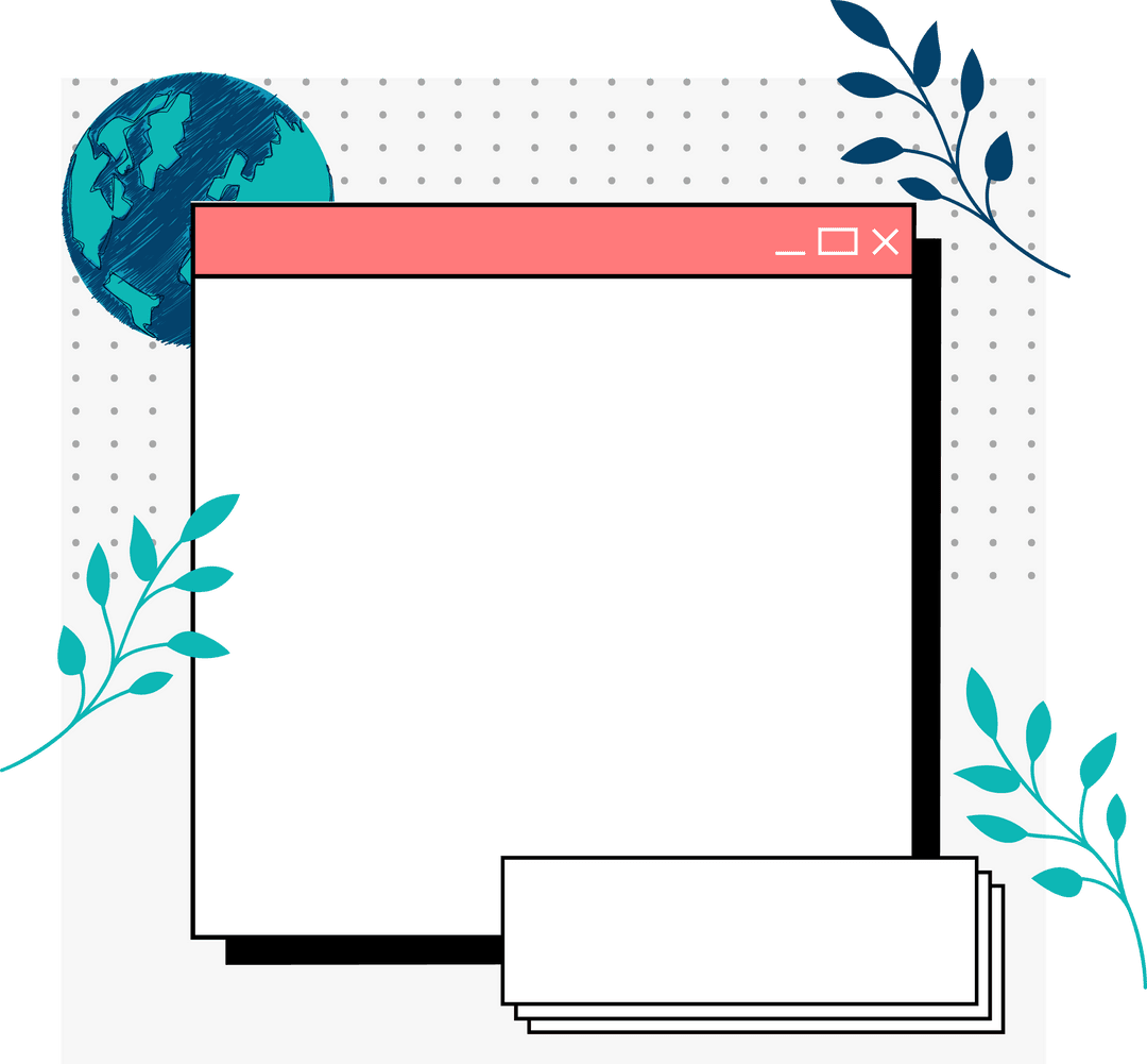 Abstract Modern Interface Window on Transparent Background