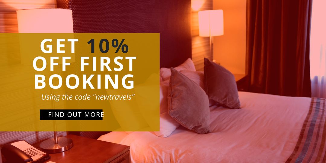 Cozy Hotel Room Setting Promotions with Discount Offer