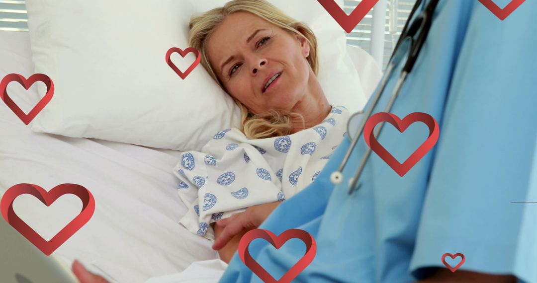 Grateful Patient Smiling Hospital Bed with Doctor Support