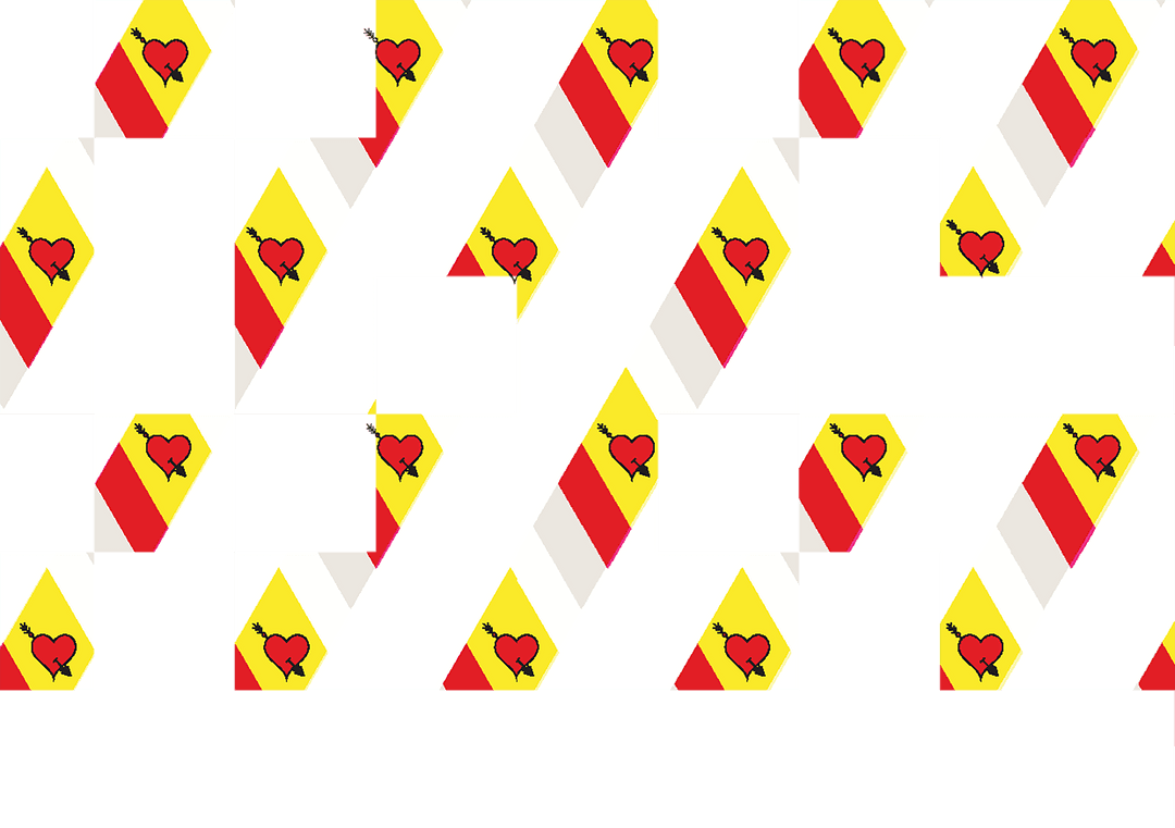 Colorful Geometric Hearts on Transparent Background