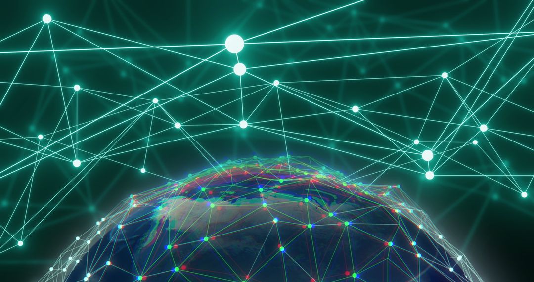 Global Network Connections Glowing Over Earth