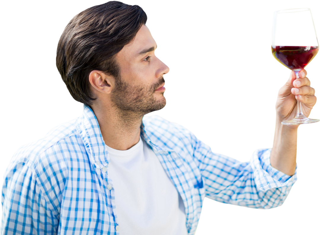 Man Enjoying Glass of Red Wine in Transparent Background - Download Free Stock Images Pikwizard.com