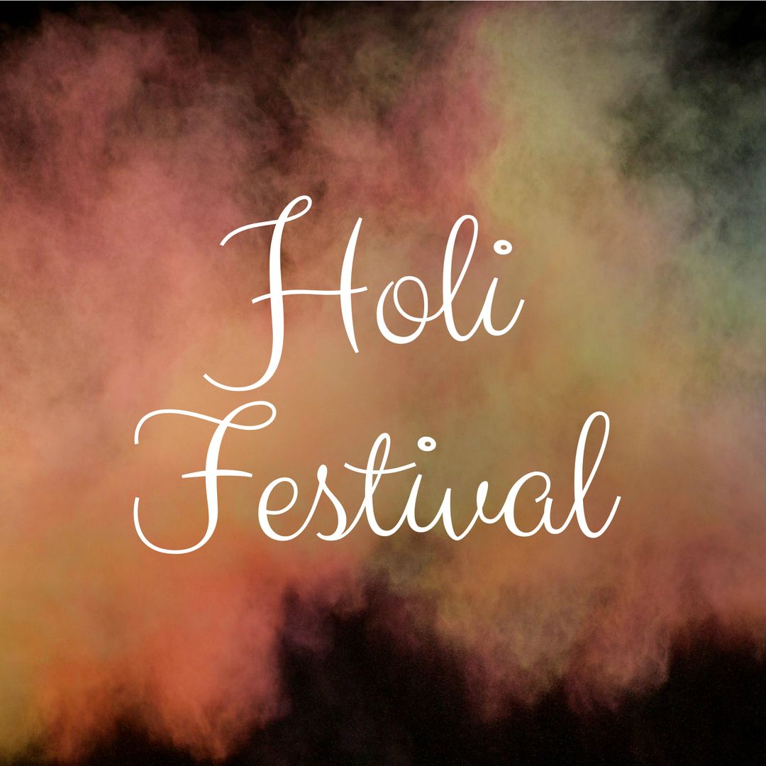 Colorful Smoke with Holi Festival Text