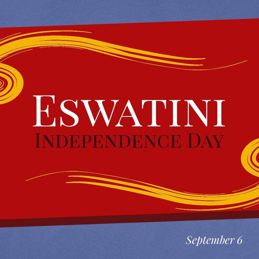 Eswatini Independence Day Celebration Banner with Red and Yellow Designs - Download Free Stock Templates Pikwizard.com