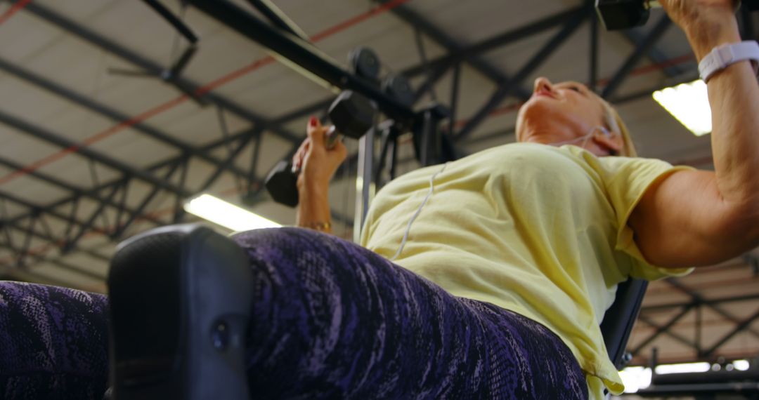 Woman Exercising on Chest Press Machine at Gym - Free Images, Stock Photos and Pictures on Pikwizard.com