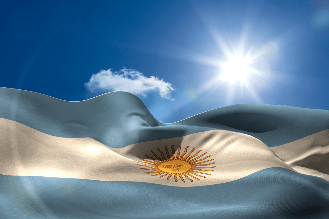 Transparent Argentina Flag Illustration in Bright Sunlight