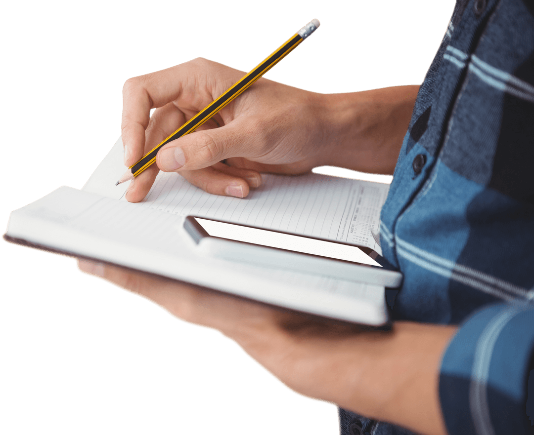 Businessman Writing Notes Transparent Concept