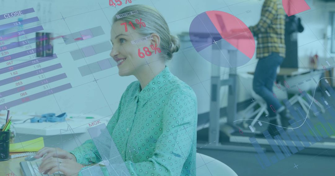 Business Analytics and Global Finance Visualization in Modern Office