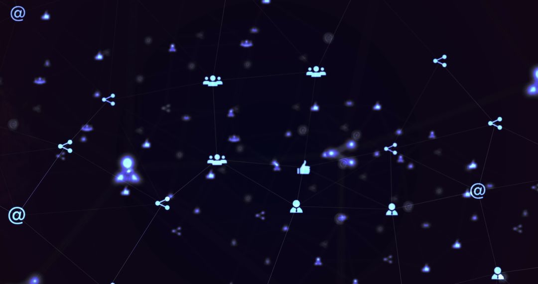 Digital Communication and Networking Concept on Dark Background