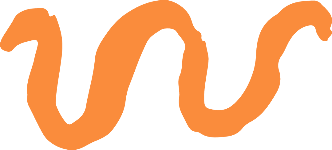 Flowing Orange Ribbon Shape on Transparent Background